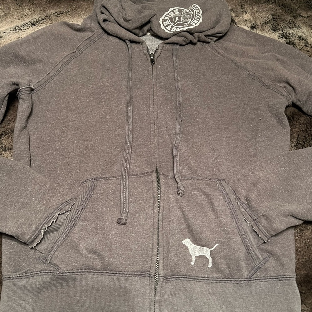 PINK Victoria’s Secret Grey Zip-Up Hoodie